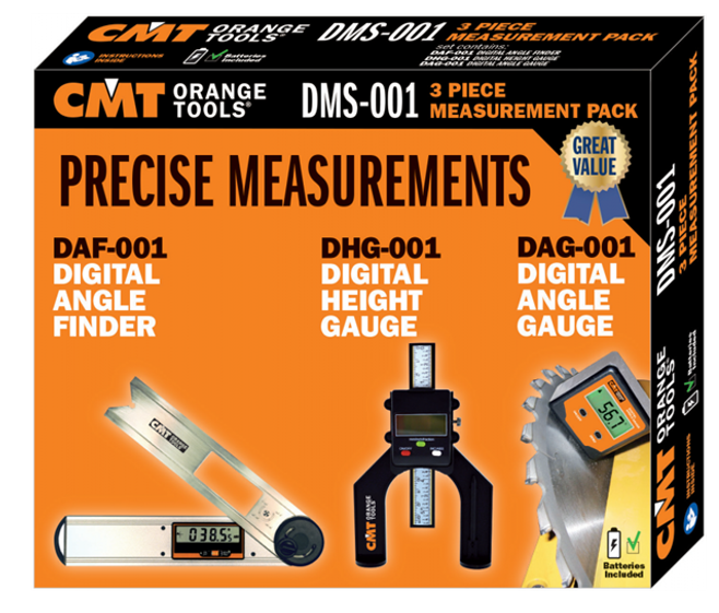 CMT - DMS-001 Pack 3 Outils De Mesure Pour Menuiserie