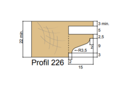 Forézienne MFLS ZAK - ZAK509226 Profil Doucine à Carré 9x15xHt14 Mm
